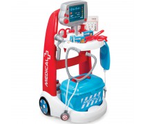 Žaislinis gydytojo elektroninis vežimėlis su priedais 16 vnt. | Smoby 340202